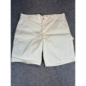 VINTAGE Indurall Paints Shorts Mens Size 40 Cream Cargo Workwear Utility NWT